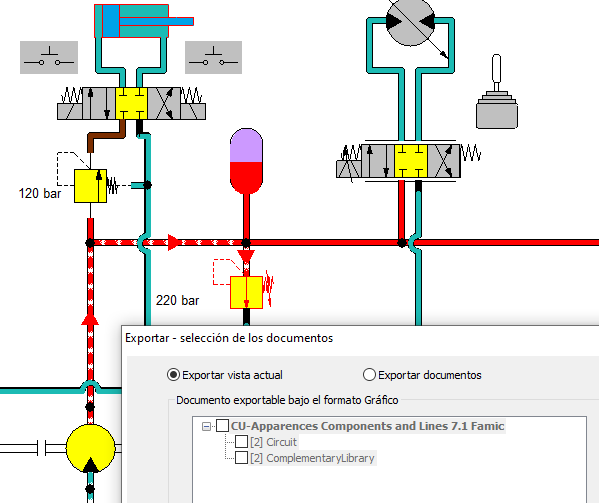 Exportar en modo de simulación